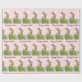 Osterhase im Gras mit Eiern Geschenkpapier (Flach)