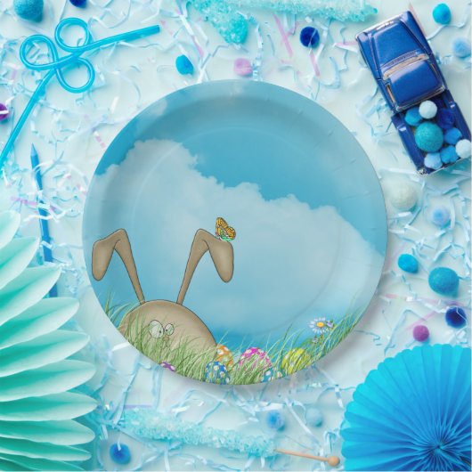Osterhase im Gras Pappteller (Party)