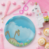 Osterhase im Gras Pappteller (Party)