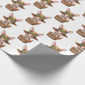 Osterhase im Korb gestrichener Eier Geschenkpapier (Ecke)