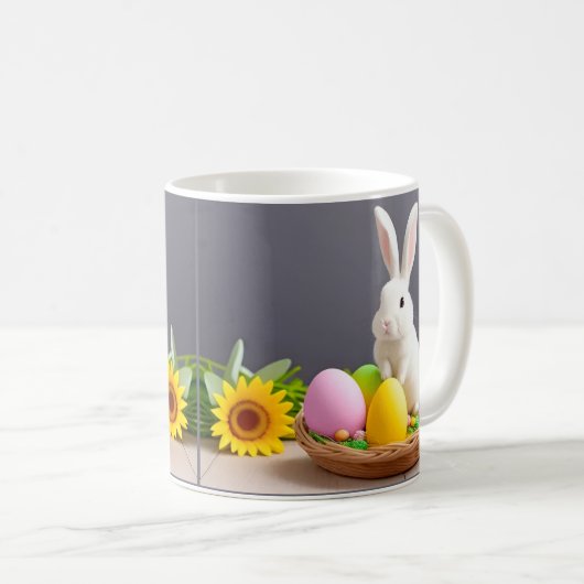 Osterhase im Korb Kaffeetasse (VorderseiteRechts)