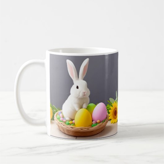 Osterhase im Korb Kaffeetasse (Links)