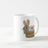 Osterhase im Korb mit Eiern Kaffeetasse (VorderseiteRechts)