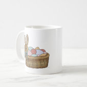 Osterhase im Korb mit Eiern Kaffeetasse (Vorderseite Links)