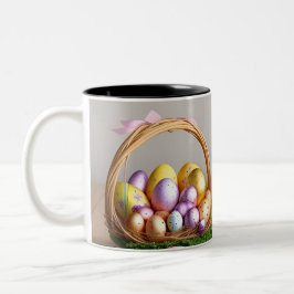 Osterhase im Korb Zweifarbige Tasse