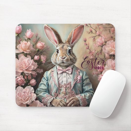 Osterhase im Retro-Frühlingsstil Mousepad (Mit Mouse)