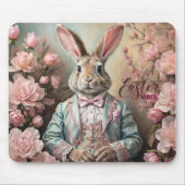 Osterhase im Retro-Frühlingsstil Mousepad (Vorne)