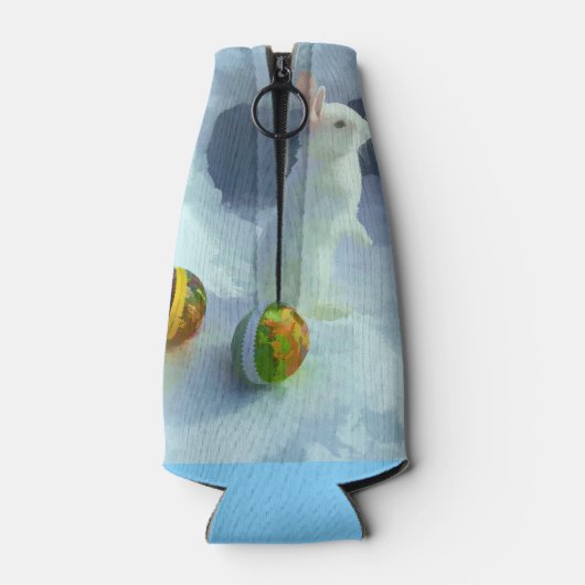 Osterhase im Schnee Flaschenkühler (Rückseite)