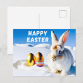 Osterhase im Schnee Postkarte (Vorne/Hinten)