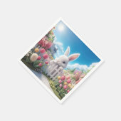 Osterhase im Tulip Garten Serviette (Ecke)