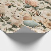 Osterhase im Vintage-Blumenstil (1) Geschenkpapier (Ecke)