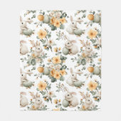 Osterhase im Vintage-Blumenstil (2) Fleecedecke (Vorderseite)