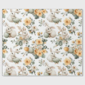 Osterhase im Vintage-Blumenstil (2) Geschenkpapier (Flach)