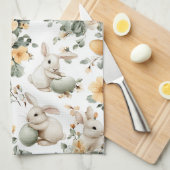 Osterhase im Vintage-Blumenstil (2) Geschirrtuch (Viertel Falte)