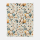 Osterhase im Vintage-Blumenstil (3) Fleecedecke (Vorderseite)