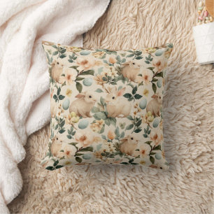 Osterhase im Vintage-Blumenstil (4) Kissen