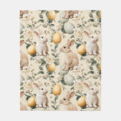 Osterhase im Vintage-Blumenstil (5) Fleecedecke (Vorderseite)