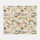 Osterhase im Vintage-Blumenstil (5) Fleecedecke (Vorderseite (Horizontal))