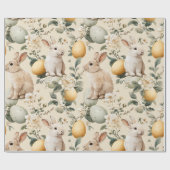Osterhase im Vintage-Blumenstil (5) Geschenkpapier (Flach)
