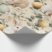Osterhase im Vintage-Blumenstil (5) Geschenkpapier (Ecke)