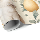 Osterhase im Vintage-Blumenstil (5) Geschenkpapier (Rolleneckpunkt)