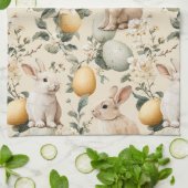 Osterhase im Vintage-Blumenstil (5) Geschirrtuch (Gefaltet)