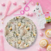 Osterhase im Vintage-Blumenstil (5) Pappteller (Party)