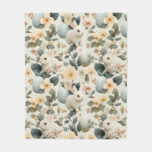 Osterhase im Vintage-Blumenstil (6) Fleecedecke (Vorderseite)