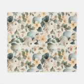 Osterhase im Vintage-Blumenstil (6) Fleecedecke (Vorderseite (Horizontal))