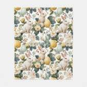 Osterhase im Vintage-Blumenstil (7) Fleecedecke (Vorderseite)