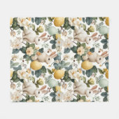 Osterhase im Vintage-Blumenstil (7) Fleecedecke (Vorderseite (Horizontal))