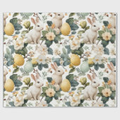Osterhase im Vintage-Blumenstil (7) Geschenkpapier (Flach)