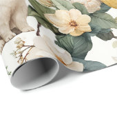 Osterhase im Vintage-Blumenstil (7) Geschenkpapier (Rolleneckpunkt)