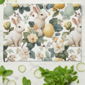 Osterhase im Vintage-Blumenstil (7) Geschirrtuch (Gefaltet)
