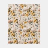 Osterhase im Vintage-Blumenstil (8) Fleecedecke (Vorderseite)