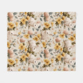 Osterhase im Vintage-Blumenstil (8) Fleecedecke (Vorderseite (Horizontal))