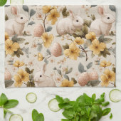 Osterhase im Vintage-Blumenstil (8) Geschirrtuch (Gefaltet)