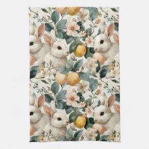 Osterhase im Vintage-Blumenstil (9) Geschirrtuch