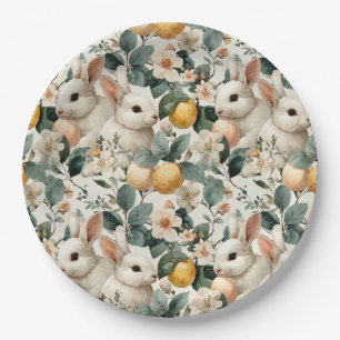 Osterhase im Vintage-Blumenstil (9) Pappteller