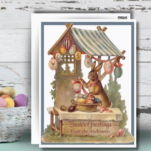 Osterhase im Vintage-Stil, individuelle Ostergrüße Feiertagspostkarte