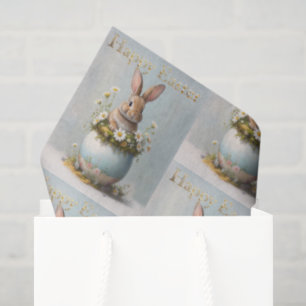 Osterhase im Vintage-Stil mit Gänseblümchen Seidenpapier