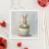 Osterhase im Vintage-Stil mit Gänseblümchen Serviette (Beispiel)