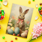 Osterhase im Vintage-Stil Postkarte