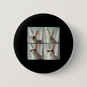 Osterhase im Vintagen Foto Button
