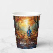Osterhase im Wald Pappbecher (Rückseite)
