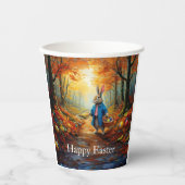 Osterhase im Wald Pappbecher (Vorderseite)