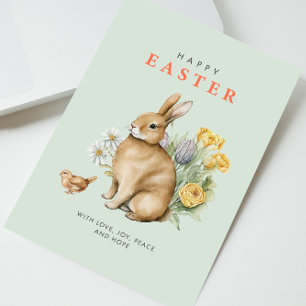 Osterhase in Aquarelltechnik Feiertagskarte