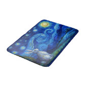 Osterhase in der Sternennacht Badematte (Schrägansicht)