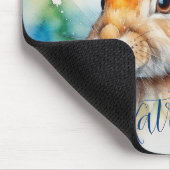 Osterhase in einem blauen Hut. Mousepad (Ecke)