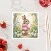 Osterhase in einem Frühlingsgarten Serviette (Beispiel)